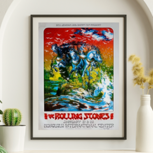 Rolling Stones - Honolulu International Center HI January 21 1973 - Live Concert Poster Wall Art Print - 183002