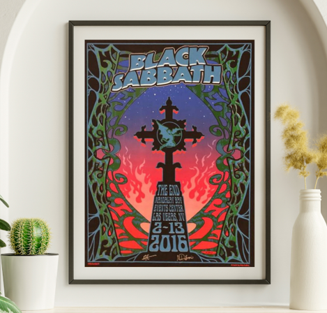 Black Sabbath - Mandalay Bay Las Vegas NV, February 13, 2016 - Live Concert Poster Wall Art Print - 117001