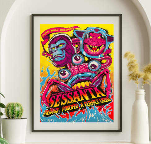 Sessanta - Red Rocks Morrison CO April 25 2024 - Live Concert Poster Wall Art Print - 184001