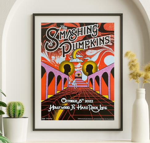Smashing Pumpkins - Hard Rock Live Hollywood FL October 8 2022 - Live Concert Poster Wall Art Print - 187001