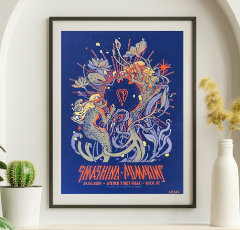 Smashing Pumpkins - Wiener Stadehalle Vienna Lisa Arneburger June 24 2024 - Live Concert Poster Wall Art Print - 187003