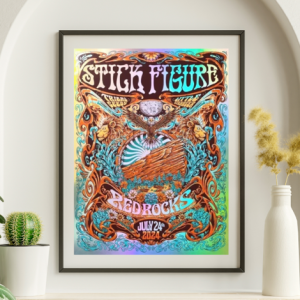 Stick Figure - Red Rocks Morrison CO July 24 2024 NOT FOIL - Live Concert Poster Wall Art Print - 190001