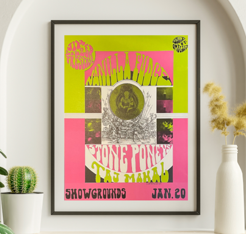 Vanilla Fudge - Santa Barbara CA January 20 1968 - Live Concert Poster Wall Art Print - 204001