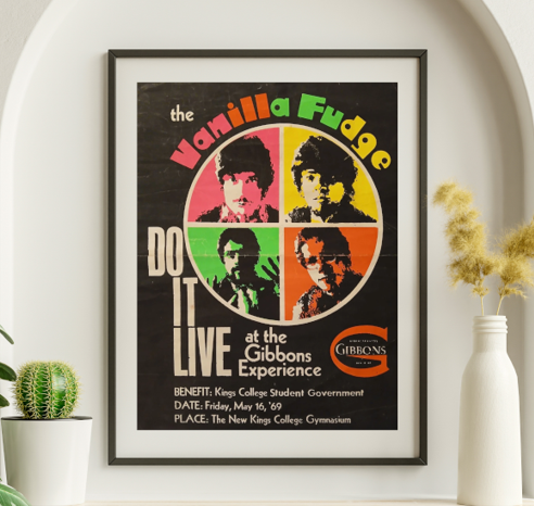Vanilla Fudge - Kings College Gym May 16 1969 - Live Concert Poster Wall Art Print - 204002