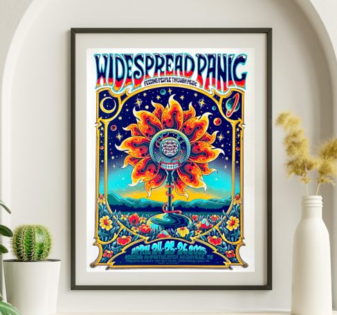 Widespread Panic - Ascend Amphitheater Nashville TN April 24 2025 - Live Concert Poster Wall Art Print - 207018