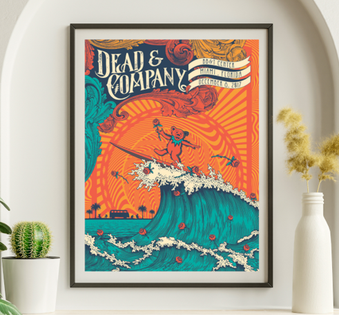 Dead and Company - BB & T Center Miami FL December 8, 2017 - Live Concert Poster Wall Art Print - 131086