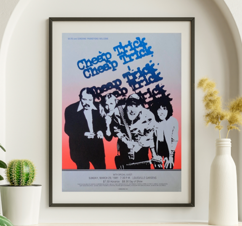 Cheap Trick - Louisville Gardens, March 29, 1981 - Live Concert Poster Wall Art Print - 232001