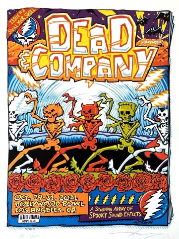 Dead and Company - Hollywood Bowl Los Angeles CA Oct 29 2021 – Live Concert Poster Wall Art Print – 131279 - Image 2
