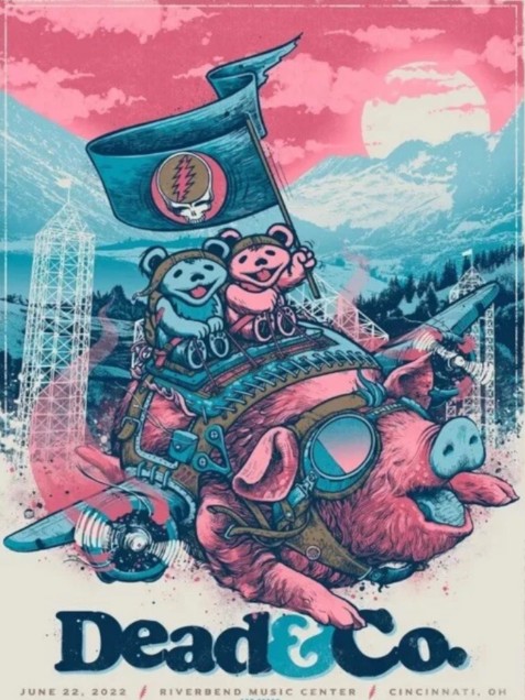 Dead and Company - Riverbend Music Center Cincinnati OH June 22 2022 – Live Concert Poster Wall Art Print – 131310 - Image 2