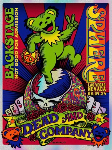 Dead and Company - Sphere Las Vegas NV August 9 2024 FOIL – Live Concert Poster Wall Art Print – 131314 - Image 2