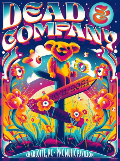 Dead and Company - PNC Music Pavilion Charlotte NC October 11 2021 – Live Concert Poster Wall Art Print – 131321 - Image 2