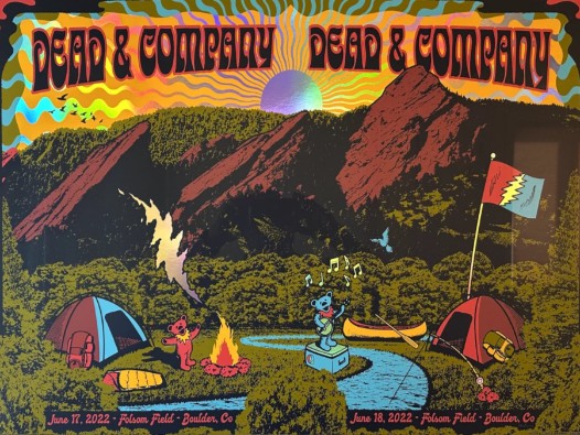 Dead and Company - Folsom Field Boulder CO FULLSHEET FOIL June 17 2022 - Live Concert Poster Wall Art Print - 131150 - Image 2