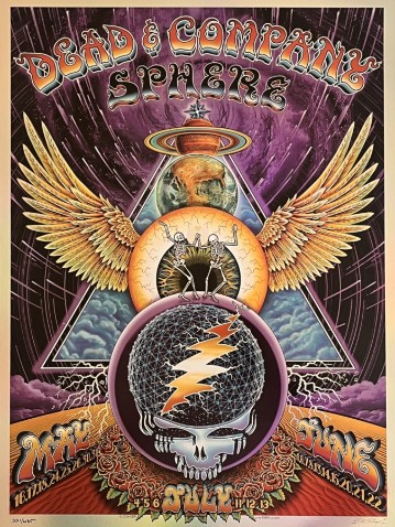 Dead and Company - Sphere Las Vegas NV Run May 16 2014 Run Eyeball Sphere FOIL 2 – Live Concert Poster Wall Art Print – 131364 - Image 2
