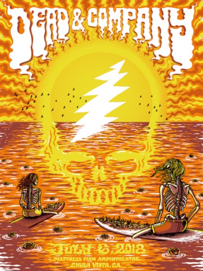 Dead and Company - Mattress Firm Amphitheater Chula Vista CA July 6 2018 – Live Concert Poster Wall Art Print – 131377 - Image 2