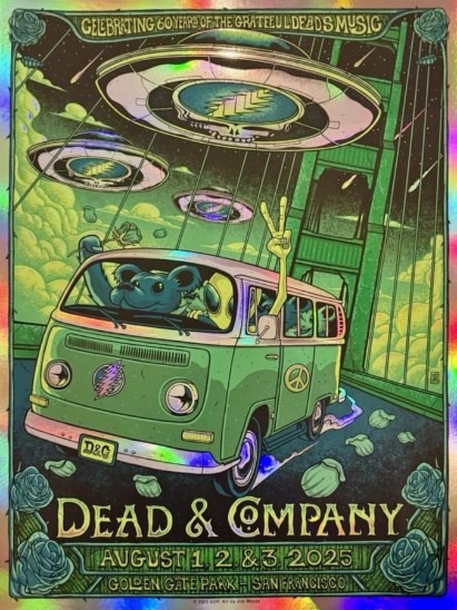 Dead and Company - Golden Gate Park SF CA August 1 2025 3-Day UFO FOIL 2 – Live Concert Poster Wall Art Print – 131425 - Image 2