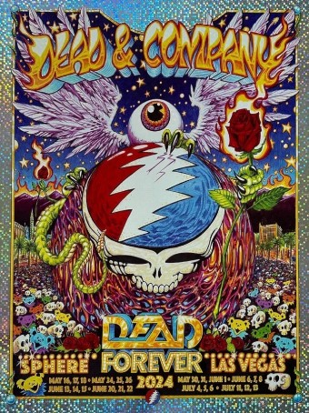 Dead and Company - Sphere Las Vegas NV May 16 2024 Run FOIL SPARKLE - Live Concert Poster Wall Art Print - 131161 - Image 2