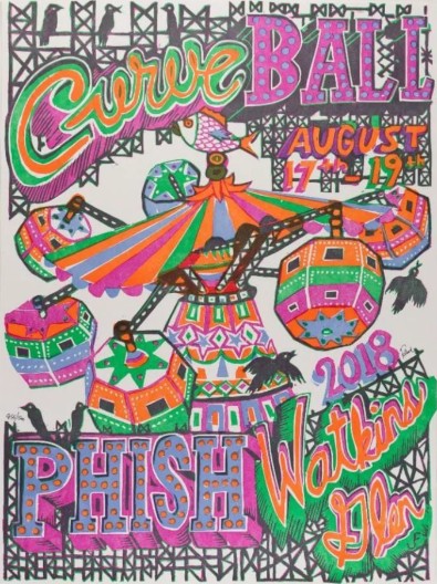 Phish - Curve Ball Watkins Glen August 17 2018 – Live Concert Poster Wall Art Print - 172077 - Image 2