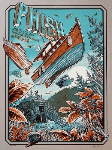 Phish - Darlings Waterfront Pavilion Bangore ME June 25 2019 - Live Concert Poster Wall Art Print - 172107 - Image 2