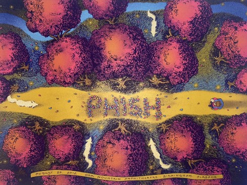 Phish - Oak Mountain Amphitheater Birmingham AL August 24 2012 - Live Concert Poster Wall Art Print - 172109 - Image 2