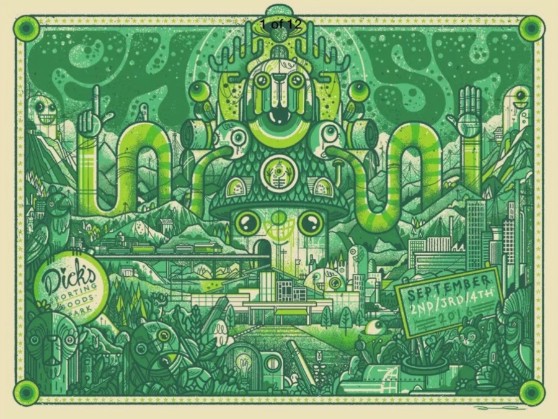 Phish - Dicks Sporting Goods Denver CO September 2 2016 - Live Concert Poster Wall Art Print - 172119 - Image 2
