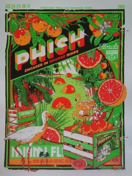 Phish - American Airlines Arena Miami FL December 28 2009 DAY-GLO VARIANT - Live Concert Poster Wall Art Print - 172214 - Image 2