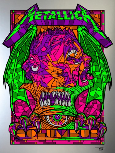 Metallica - Mapfre Stadium Columbus, OH May 21 2017 CHROME VARIANT - Live Concert Poster Wall Art Print - 158027 - Image 2