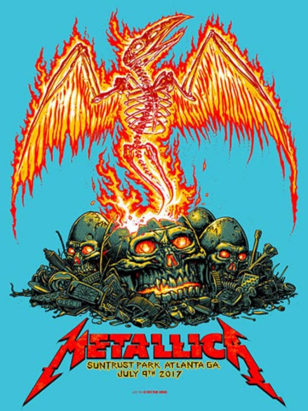 Metallica - Suntrust Park Atlanta GA July 9, 2017 BLUE VARIANT - Live Concert Poster Wall Art Print - 158097 - Image 2