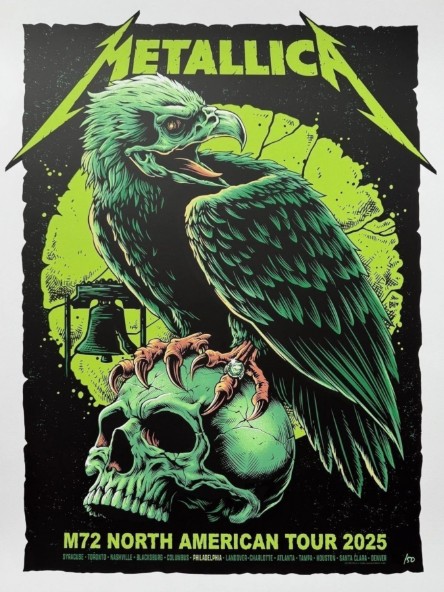 Metallica - North American Tour 2025 Philadelphia GREEN VARIANT - Live Concert Poster Wall Art Print - 158101 - Image 2