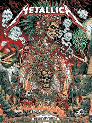 Metallica - Estadio GNP Seguros Mexico City Mexico September 27, 2024 - Live Concert Poster Wall Art Print - 158108 - Image 2