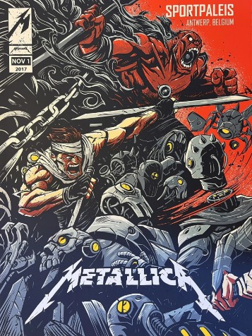 Metallica - Sportpalais Antwerp Belgium November 1 2017 - Live Concert Poster Wall Art Print - 158134 - Image 2