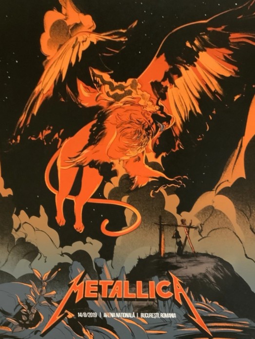 Metallica - Arena Nationala Bucuresti Romania August 14 2019 ORANGE VARIANT - Live Concert Poster Wall Art Print - 158146 - Image 2