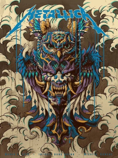 Metallica - Intrust Bank Arena Wichita KS March 4, 2019 BLUE VARIANT - Live Concert Poster Wall Art Print - 158179 - Image 2