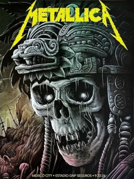 Metallica - Estadio GNP Seguros Mexico City Mexico September 22 2024 - Live Concert Poster Wall Art Print - 158185 - Image 2