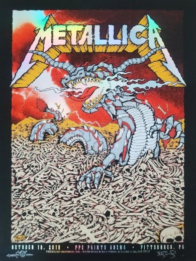 Metallica - PPC Paints Arena Pittsburgh PA October 10 2018 FOIL - Live Concert Poster Wall Art Print - 158192 - Image 2