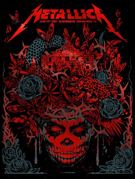 Metallica - Alamodome San Antonia TX June 14 2017 RED FOIL - Live Concert Poster Wall Art Print - 158206 - Image 2