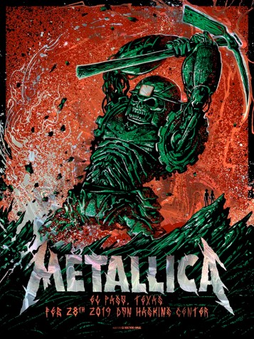 Metallica - Don Haskins Center El Paso TX February 28 2019 SWIRL FOIL - Live Concert Poster Wall Art Print - 158213 - Image 2
