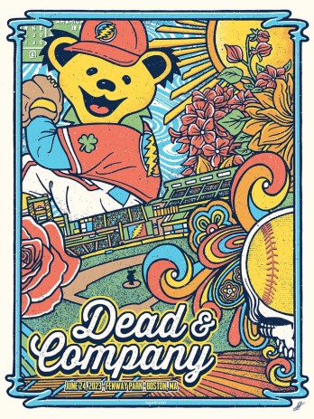 Dead and Company - Fenway Park Boston MA June 24 2023 - Live Concert Poster Wall Art Print - 131197 - Image 2