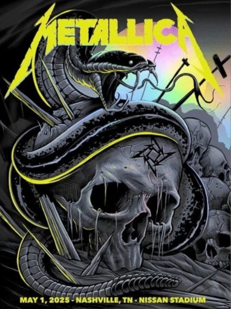Metallica - Nissan Stadium Nashville TN May 1 2025 FOIL - Live Concert Poster Wall Art Print - 158278 - Image 2