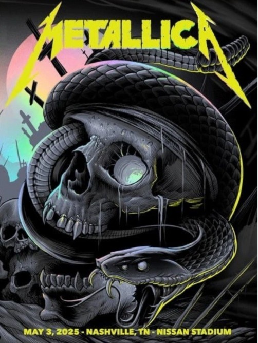 Metallica - Nissan Stadium Nashville TN May 3 2025 FOIL - Live Concert Poster Wall Art Print - 158279 - Image 2