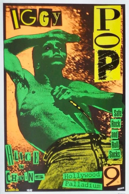 Iggy Pop - Hollywood Palladium CA December 9 1990 – Live Concert Poster Wall Art Print - 224001 - Image 2