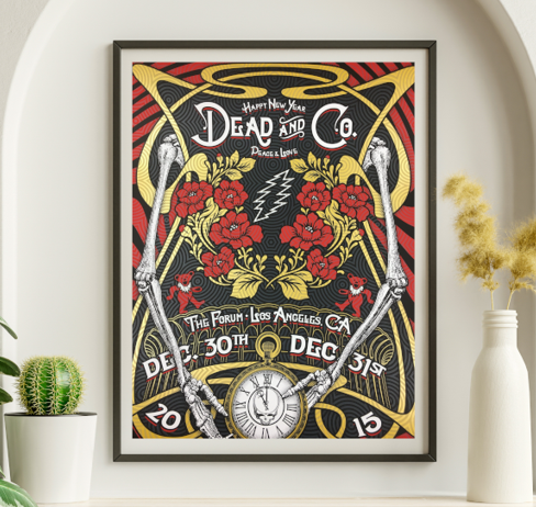 Dead and Company - The Forum Los Angeles CA December 30 2015 - Live Concert Poster Wall Art Print - 131242