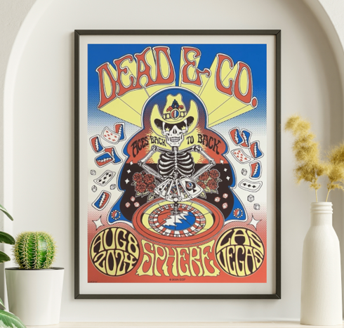 Dead and Company - Sphere Las Vegas NV August 8 2024 - Live Concert Poster Wall Art Print - 131262