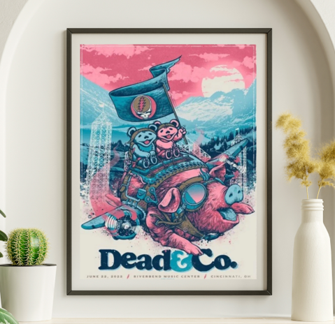 Dead and Company - Riverbend Music Center Cincinnati OH June 22 2022 – Live Concert Poster Wall Art Print – 131310