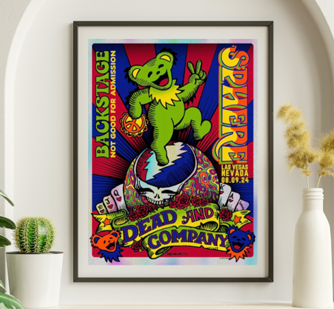 Dead and Company - Sphere Las Vegas NV August 9 2024 FOIL – Live Concert Poster Wall Art Print – 131314