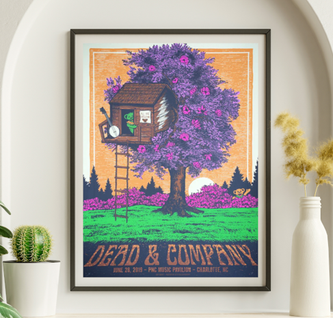 Dead and Company - PNC Pavilion Charlotte NC June 28 2019 – Live Concert Poster Wall Art Print – 131319