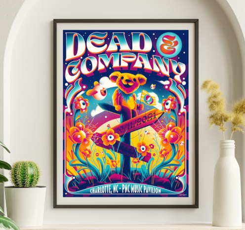 Dead and Company - PNC Music Pavilion Charlotte NC October 11 2021 – Live Concert Poster Wall Art Print – 131321