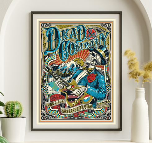 Dead and Company - USANA Amphitheater Salt Lake City UT June 7 2017 – Live Concert Poster Wall Art Print – 131331
