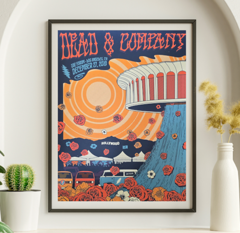 Dead and Company - The Forum Los Angeles CA December 27 2019 – Live Concert Poster Wall Art Print – 131346