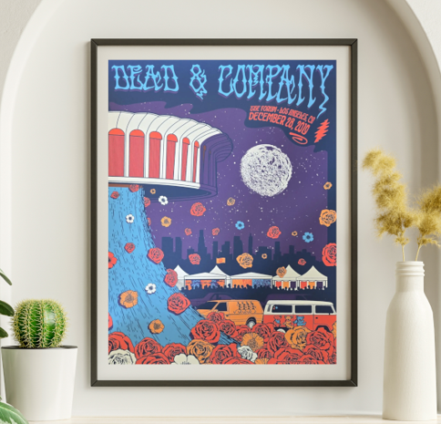 Dead and Company - The Forum Los Angeles CA December 28 2019 – Live Concert Poster Wall Art Print – 131347