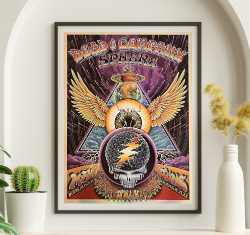 Dead and Company - Sphere Las Vegas NV Run May 16 2014 Run Eyeball Sphere FOIL 2 – Live Concert Poster Wall Art Print – 131364